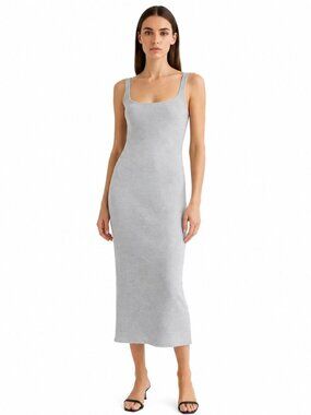 NWT IRO Daline Light Gray Midi Dress